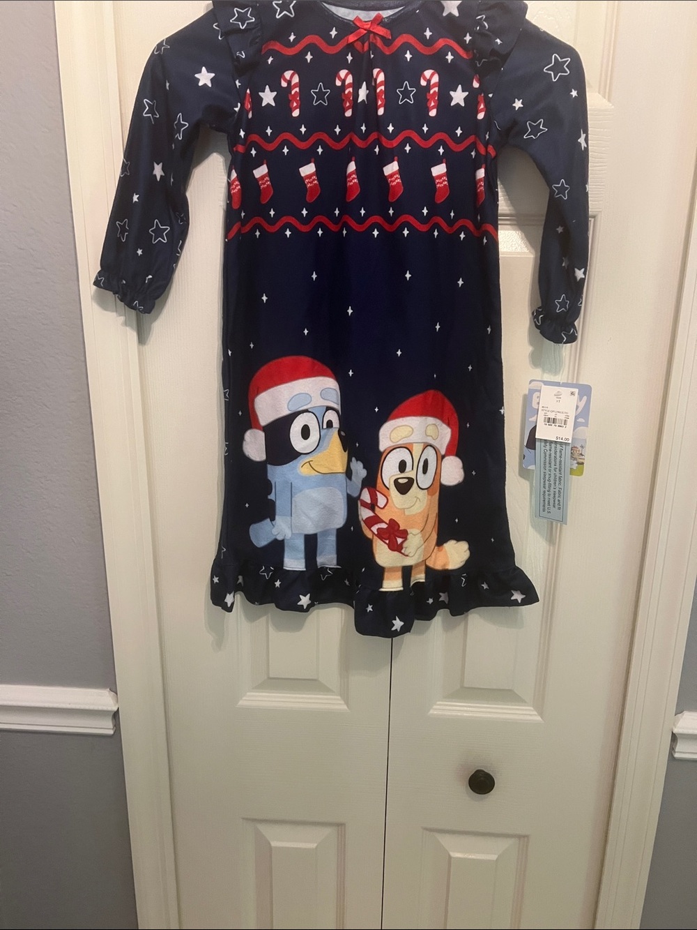Bluey Holiday Navy Kids Nightgown - Navy Blue